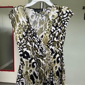 Animal Print Wrap Dress